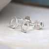 Tiny Brushed Silver Circle Studs - Insideout