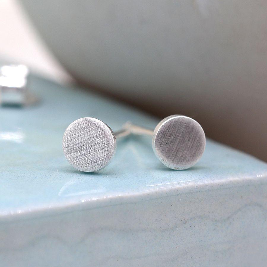 Tiny Matt Round Silver Studs - Insideout