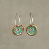 Turquoise and Gold Sterling Silver Small Hoops - Insideout