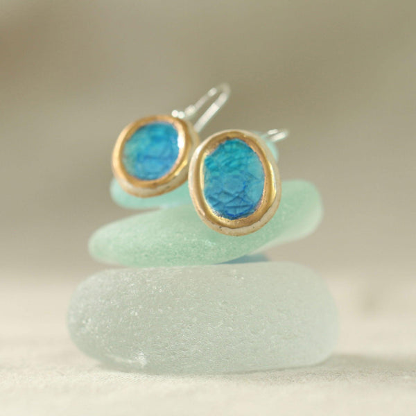 Turquoise Blue Lagoon Oval Drop Earrings - Insideout